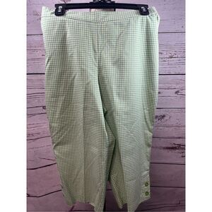Alfred Dunner 8P green and white plaid cropped light weight pants - 3101‎
